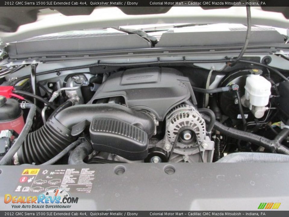 2012 GMC Sierra 1500 SLE Extended Cab 4x4 Quicksilver Metallic / Ebony Photo #10