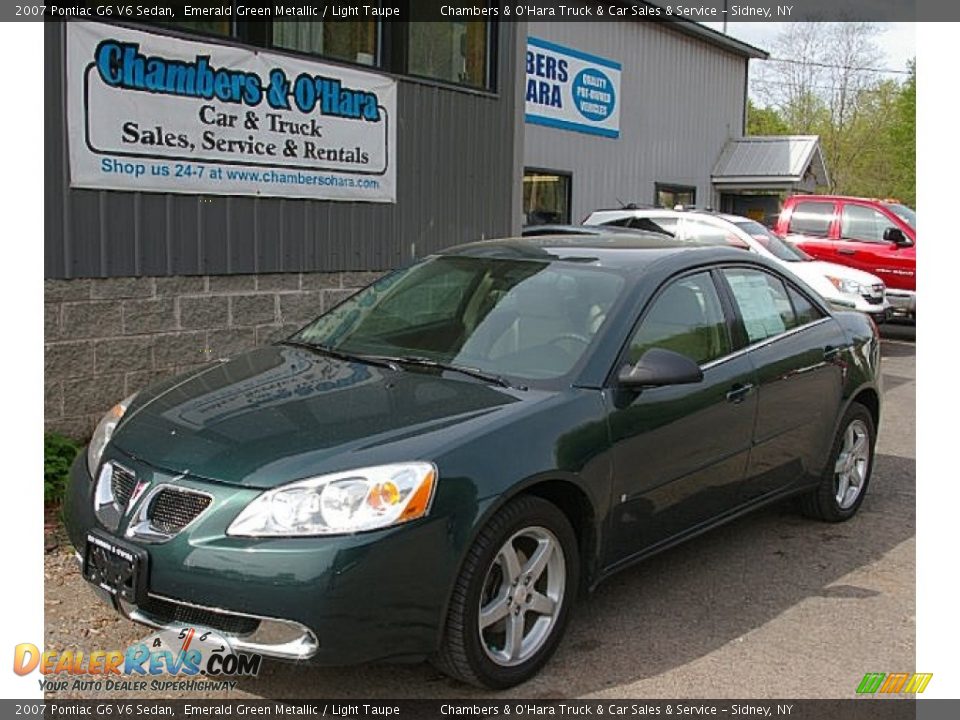 2007 Pontiac G6 V6 Sedan Emerald Green Metallic / Light Taupe Photo #1