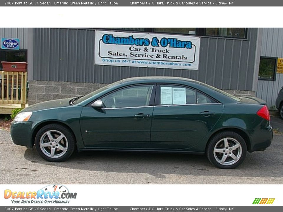 2007 Pontiac G6 V6 Sedan Emerald Green Metallic / Light Taupe Photo #2