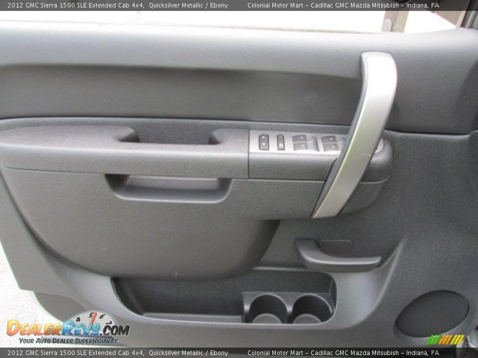 2012 GMC Sierra 1500 SLE Extended Cab 4x4 Quicksilver Metallic / Ebony Photo #16