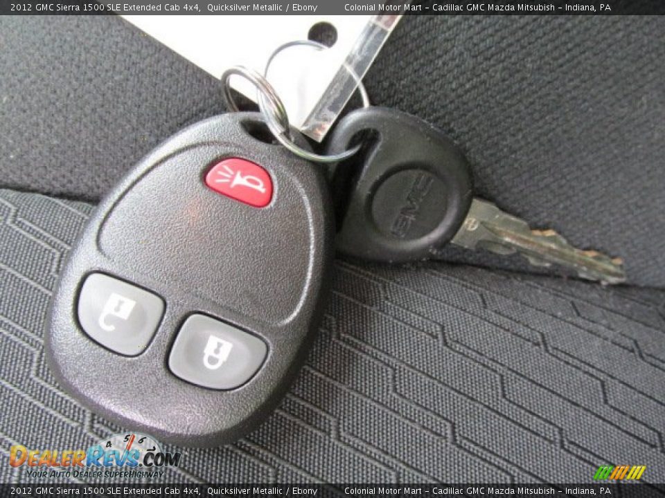 2012 GMC Sierra 1500 SLE Extended Cab 4x4 Quicksilver Metallic / Ebony Photo #19