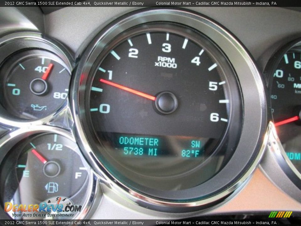 2012 GMC Sierra 1500 SLE Extended Cab 4x4 Quicksilver Metallic / Ebony Photo #20