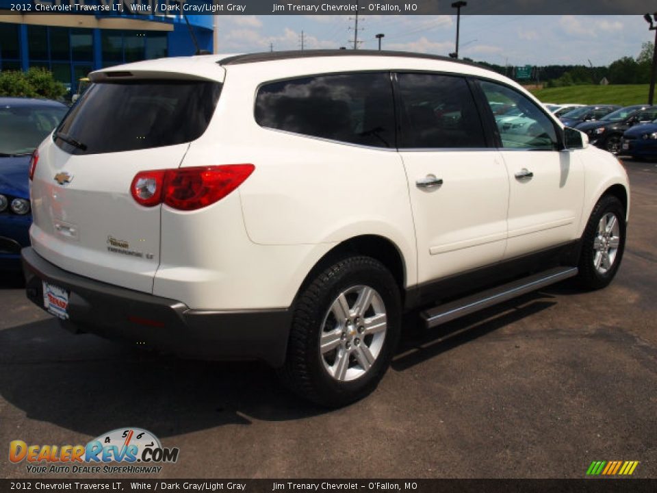 2012 Chevrolet Traverse LT White / Dark Gray/Light Gray Photo #3