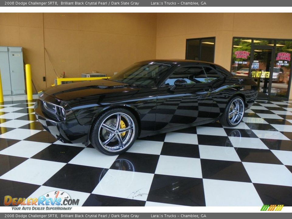 2008 Dodge Challenger SRT8 Brilliant Black Crystal Pearl / Dark Slate Gray Photo #3