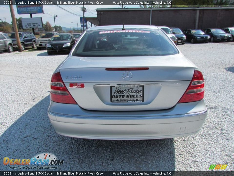 2003 Mercedes-Benz E 500 Sedan Brilliant Silver Metallic / Ash Grey Photo #6
