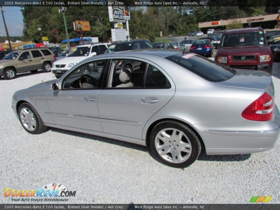 2003 Mercedes-Benz E 500 Sedan Brilliant Silver Metallic / Ash Grey Photo #10