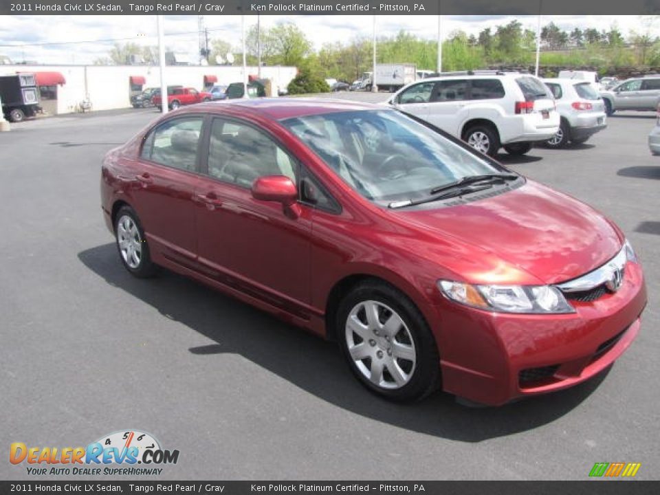 2011 Honda Civic LX Sedan Tango Red Pearl / Gray Photo #3