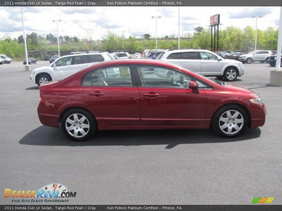 2011 Honda Civic LX Sedan Tango Red Pearl / Gray Photo #4