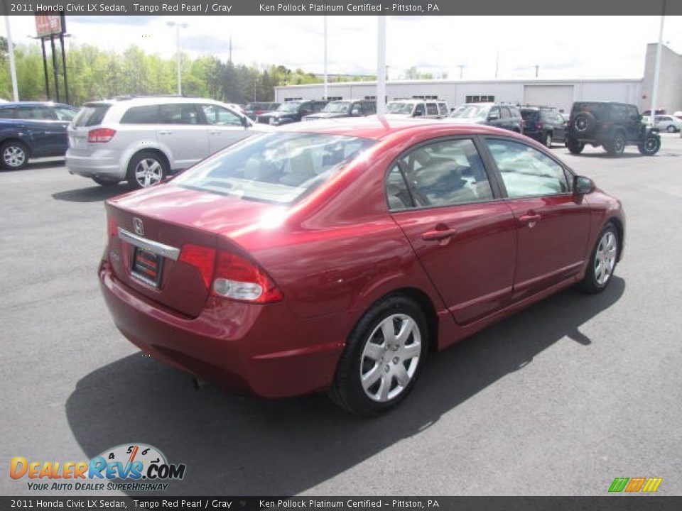 2011 Honda Civic LX Sedan Tango Red Pearl / Gray Photo #5