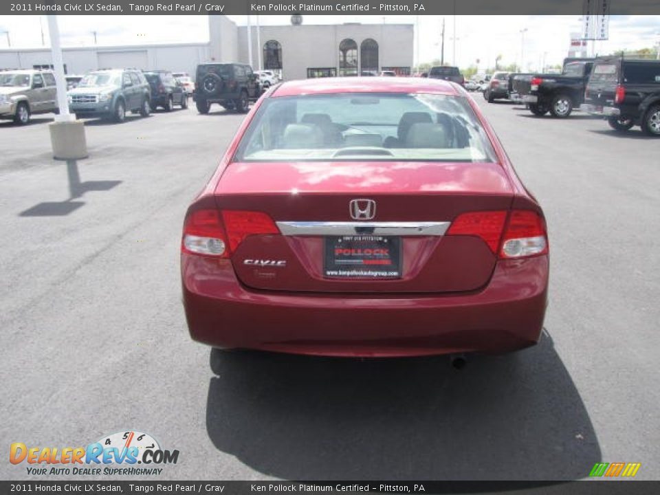 2011 Honda Civic LX Sedan Tango Red Pearl / Gray Photo #6