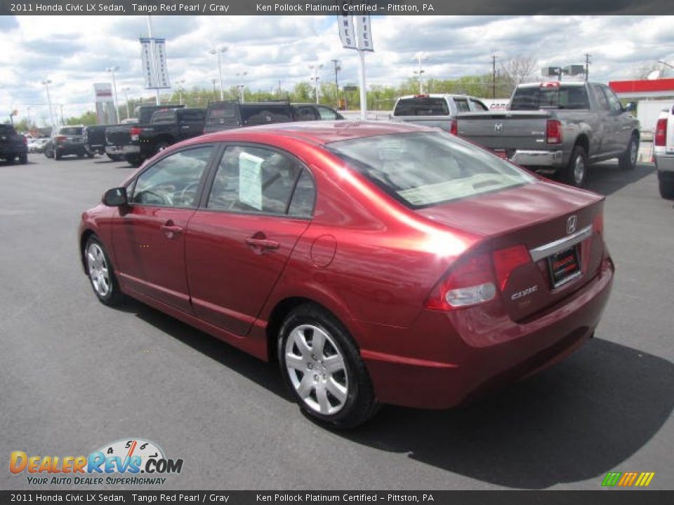 2011 Honda Civic LX Sedan Tango Red Pearl / Gray Photo #7