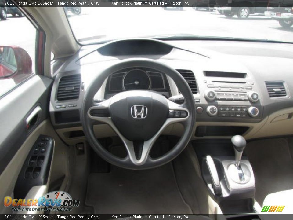2011 Honda Civic LX Sedan Tango Red Pearl / Gray Photo #25