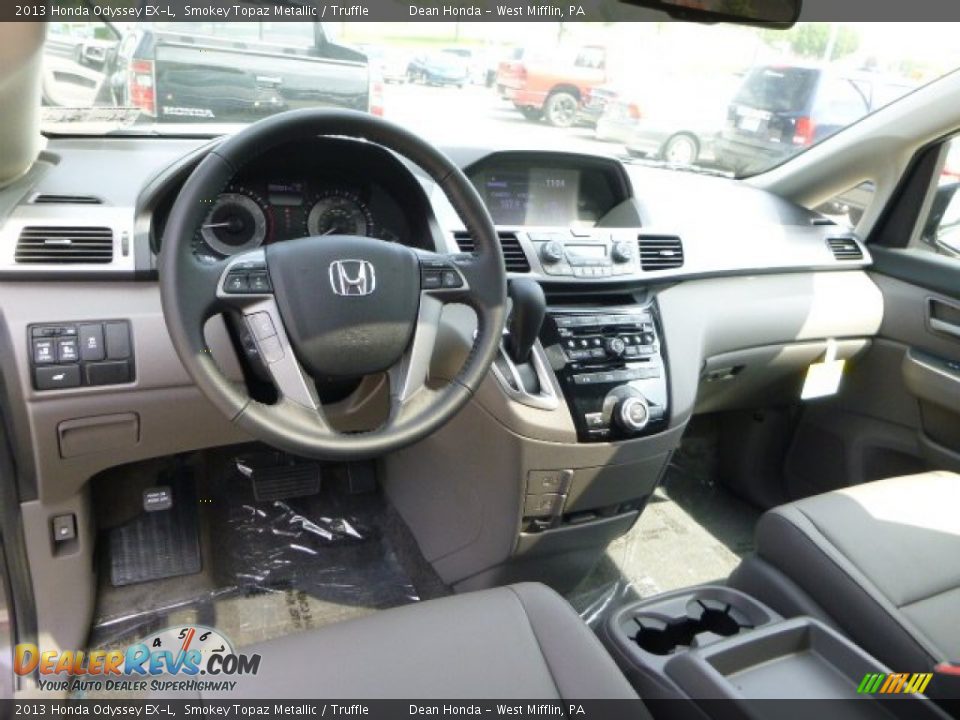 2013 Honda Odyssey EX-L Smokey Topaz Metallic / Truffle Photo #13