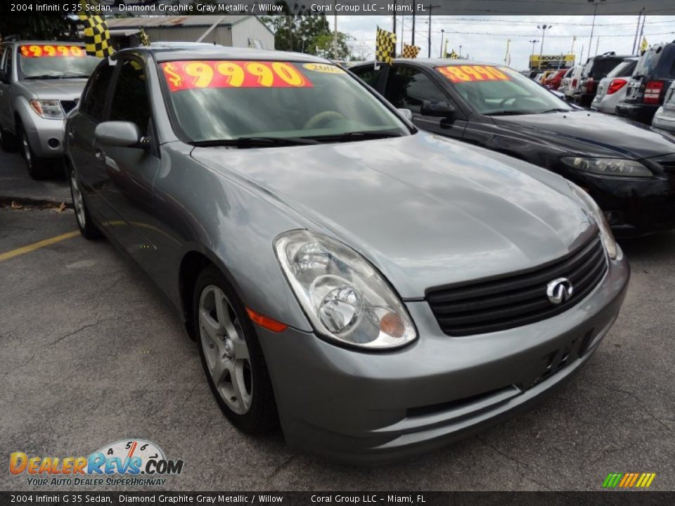 2004 Infiniti G 35 Sedan Diamond Graphite Gray Metallic / Willow Photo #1