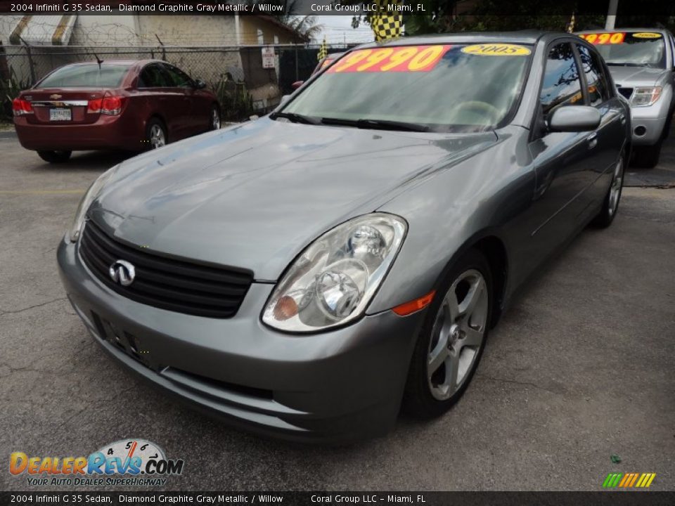 2004 Infiniti G 35 Sedan Diamond Graphite Gray Metallic / Willow Photo #3