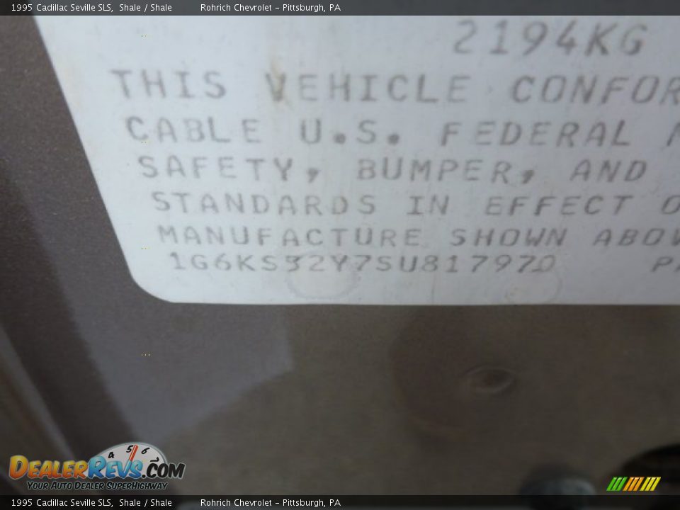 1995 Cadillac Seville SLS Shale / Shale Photo #20