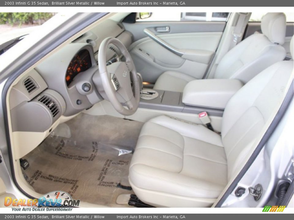 2003 Infiniti G 35 Sedan Brilliant Silver Metallic / Willow Photo #12