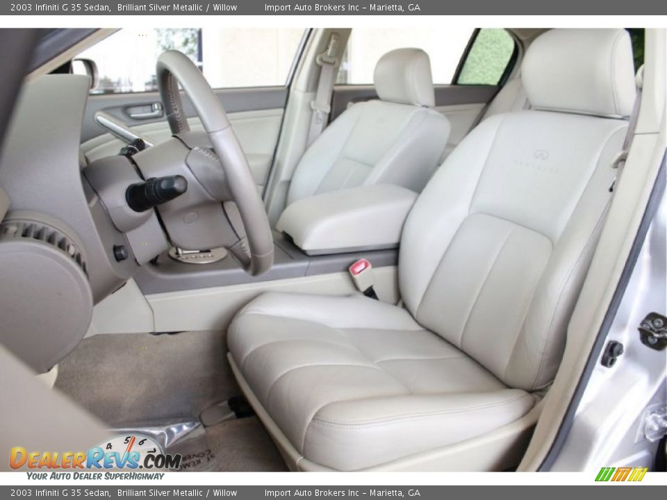 2003 Infiniti G 35 Sedan Brilliant Silver Metallic / Willow Photo #14