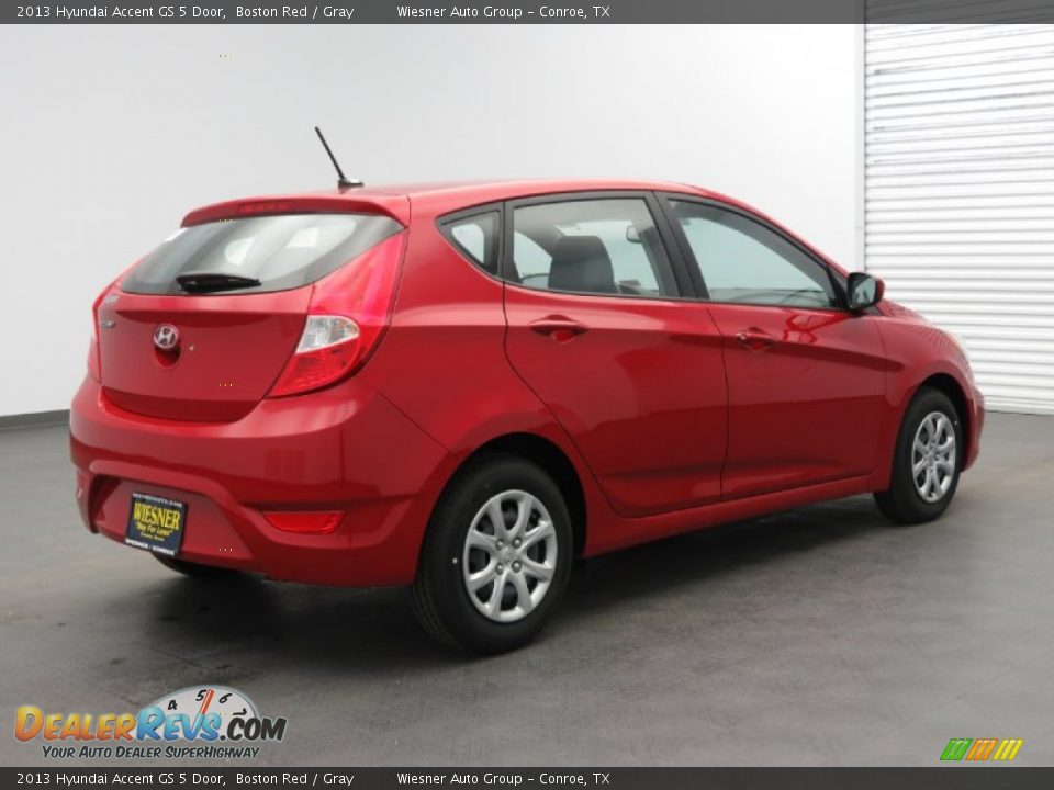 2013 Hyundai Accent GS 5 Door Boston Red / Gray Photo #2
