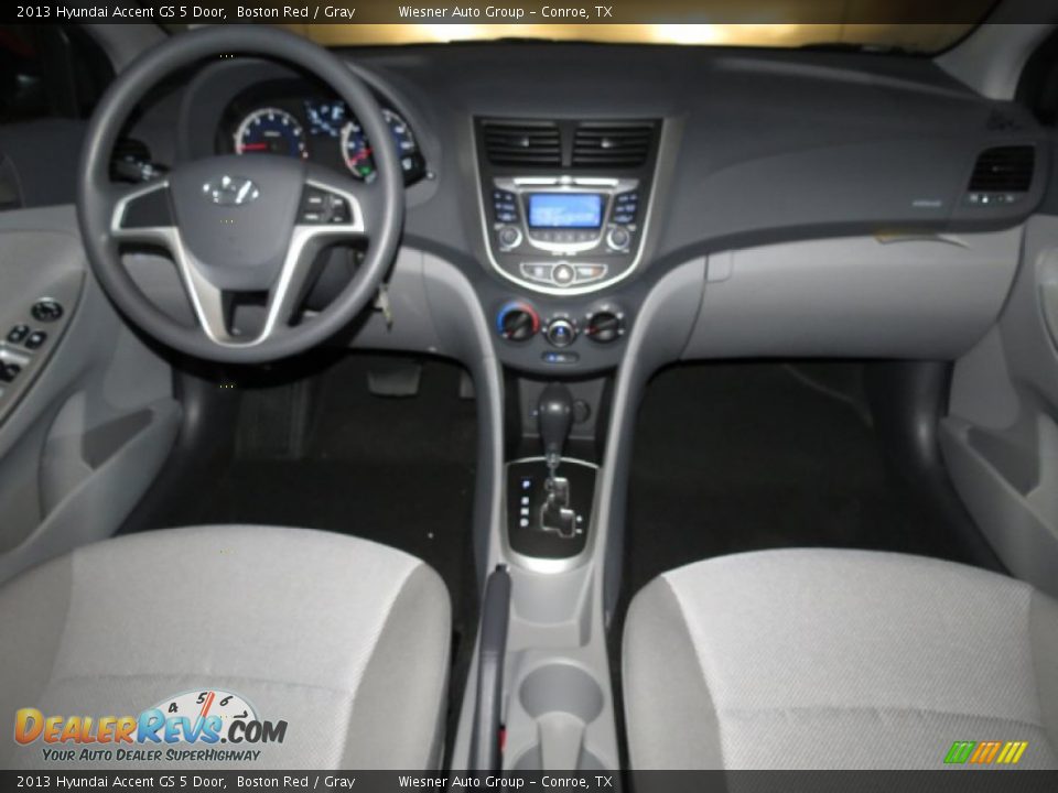 2013 Hyundai Accent GS 5 Door Boston Red / Gray Photo #3