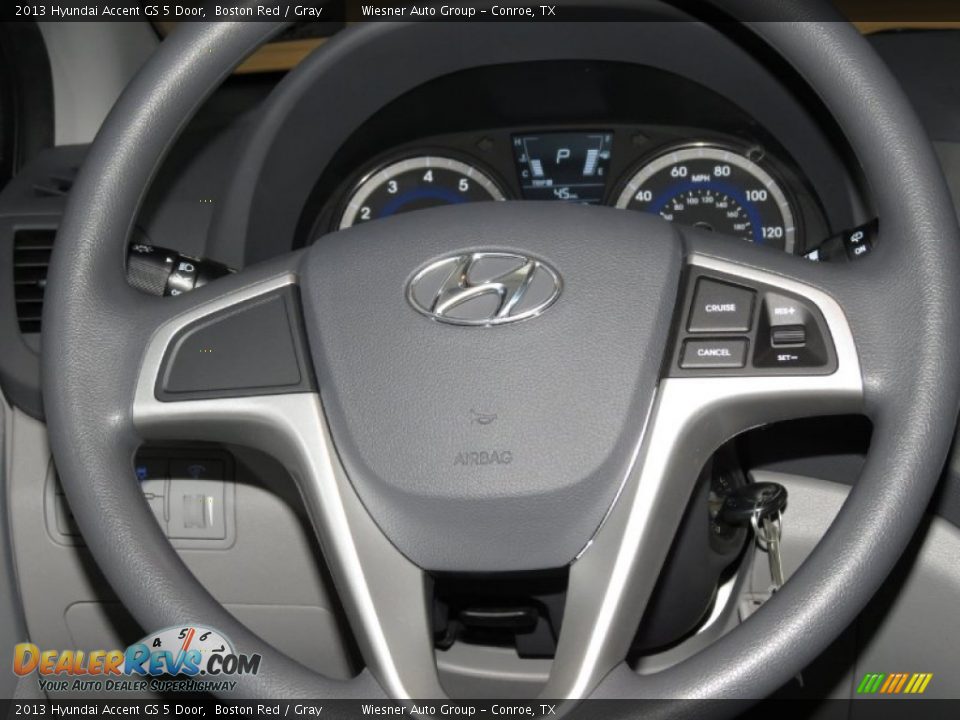 2013 Hyundai Accent GS 5 Door Boston Red / Gray Photo #4