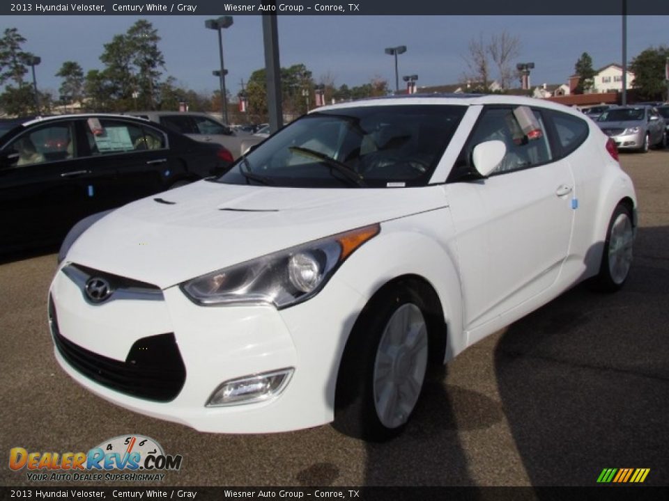 2013 Hyundai Veloster Century White / Gray Photo #8