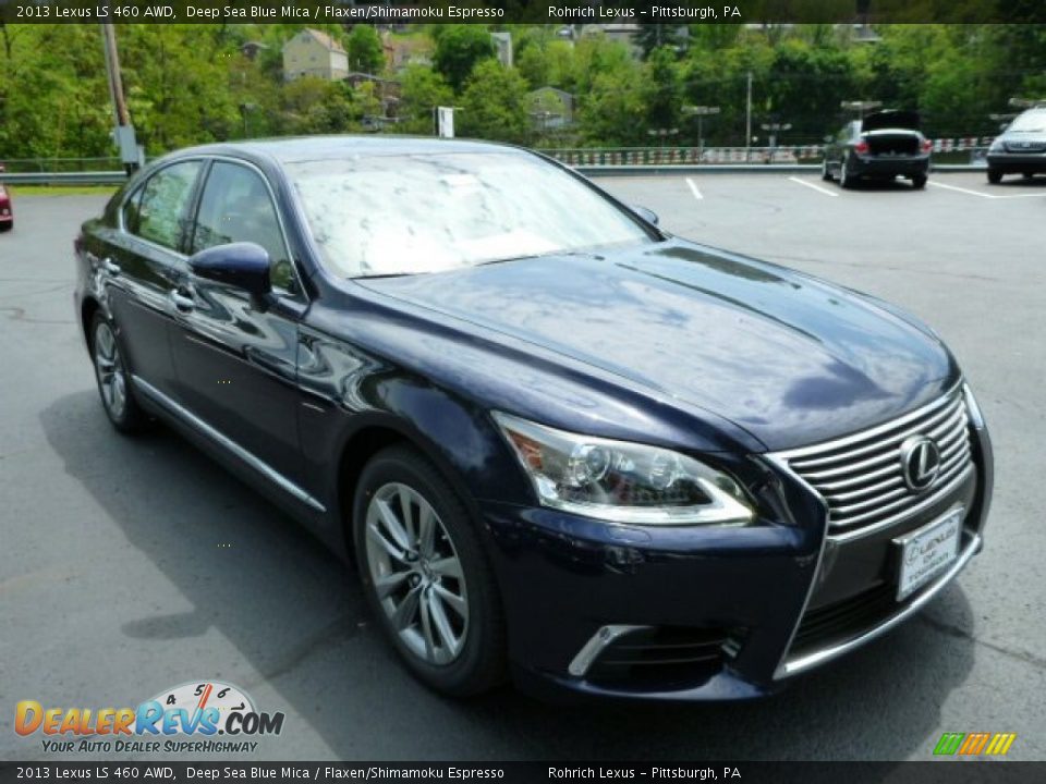 2013 Lexus LS 460 AWD Deep Sea Blue Mica / Flaxen/Shimamoku Espresso Photo #6