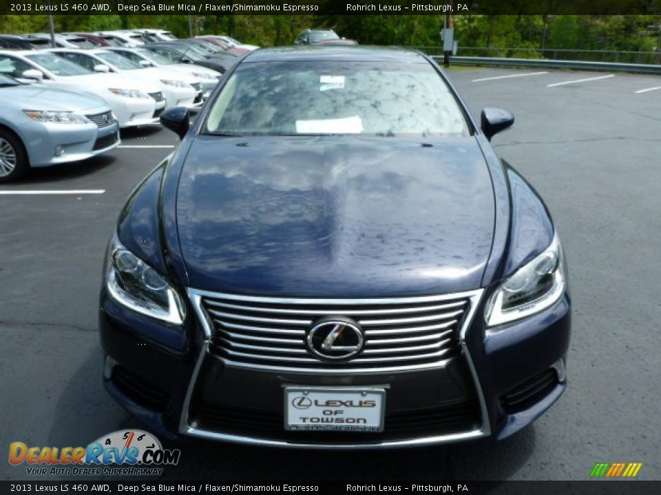 2013 Lexus LS 460 AWD Deep Sea Blue Mica / Flaxen/Shimamoku Espresso Photo #7