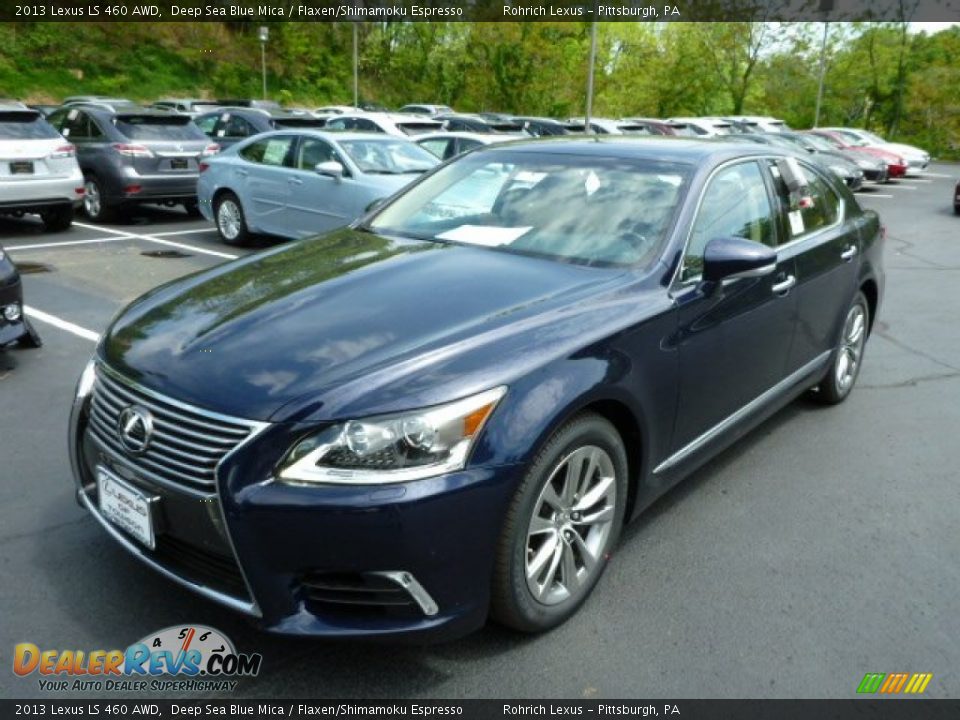 2013 Lexus LS 460 AWD Deep Sea Blue Mica / Flaxen/Shimamoku Espresso Photo #8