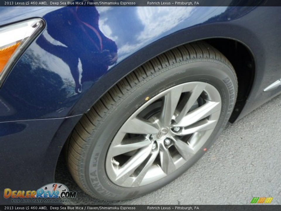 2013 Lexus LS 460 AWD Deep Sea Blue Mica / Flaxen/Shimamoku Espresso Photo #9