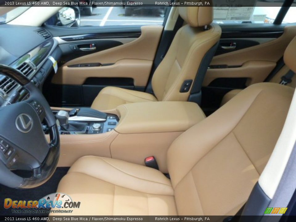2013 Lexus LS 460 AWD Deep Sea Blue Mica / Flaxen/Shimamoku Espresso Photo #10