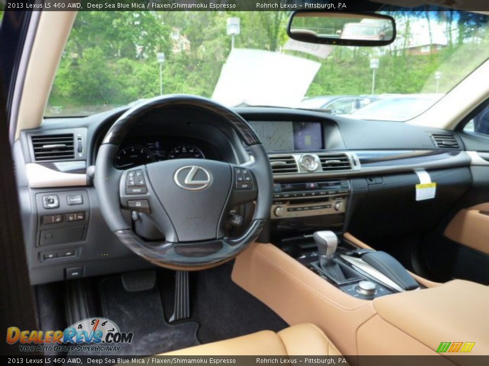 2013 Lexus LS 460 AWD Deep Sea Blue Mica / Flaxen/Shimamoku Espresso Photo #12