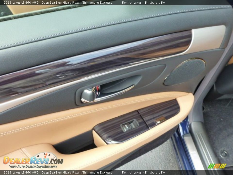 2013 Lexus LS 460 AWD Deep Sea Blue Mica / Flaxen/Shimamoku Espresso Photo #13