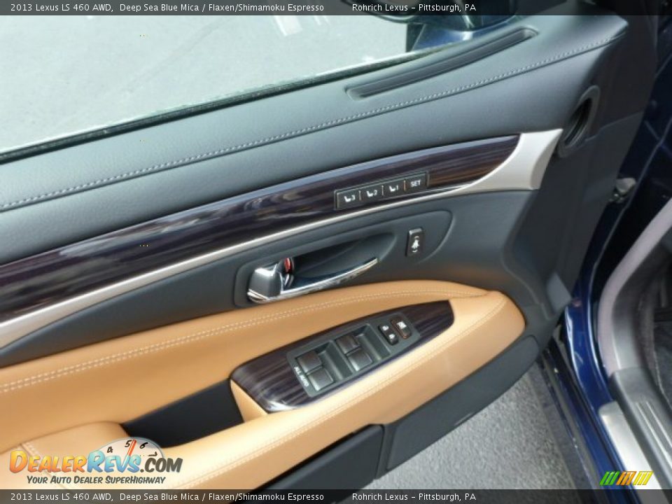 2013 Lexus LS 460 AWD Deep Sea Blue Mica / Flaxen/Shimamoku Espresso Photo #14