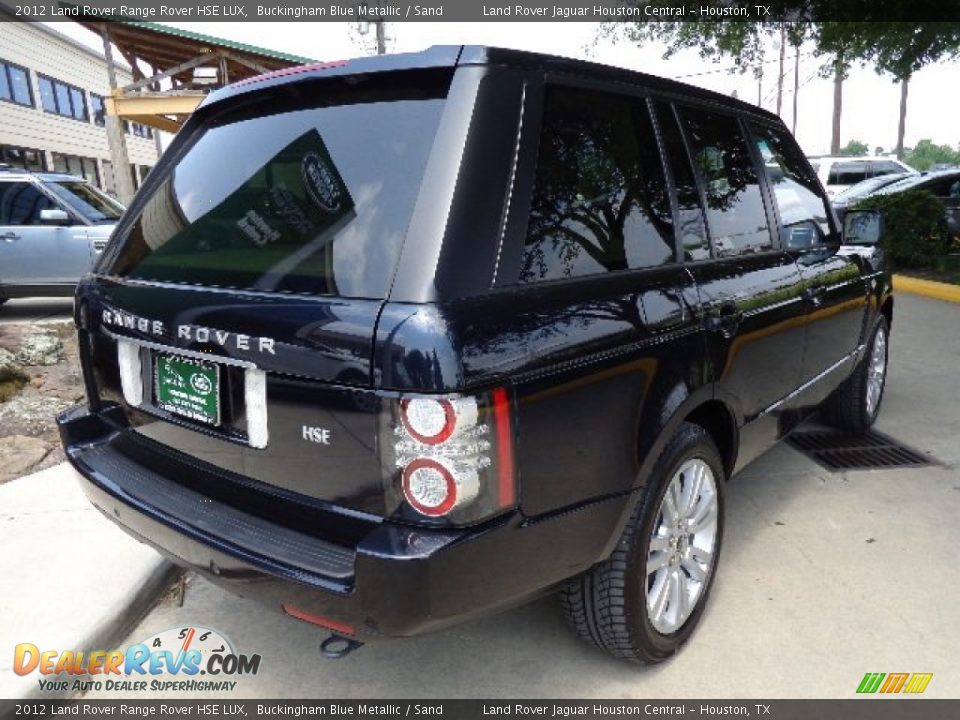 2012 Land Rover Range Rover HSE LUX Buckingham Blue Metallic / Sand Photo #6