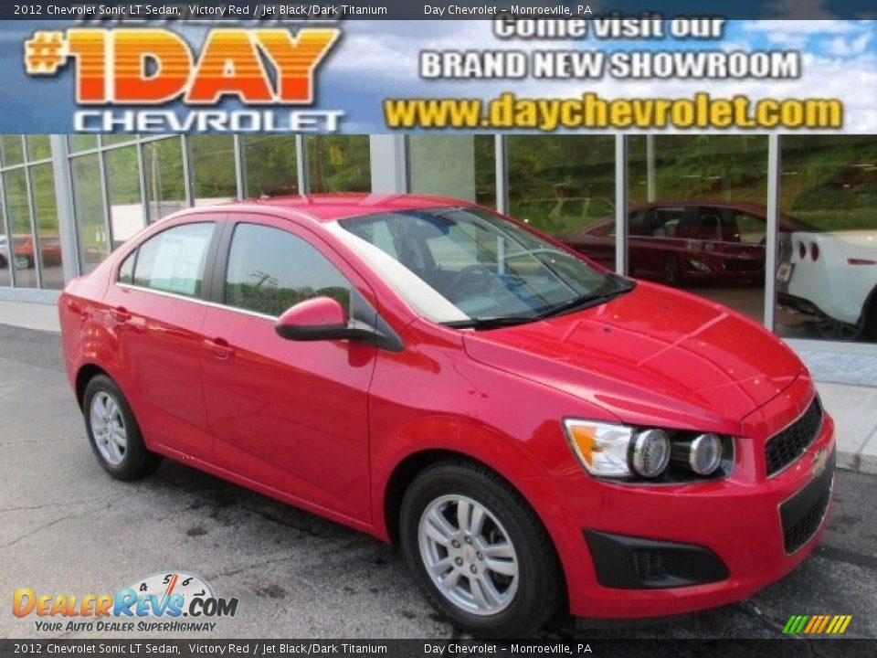 2012 Chevrolet Sonic LT Sedan Victory Red / Jet Black/Dark Titanium Photo #1