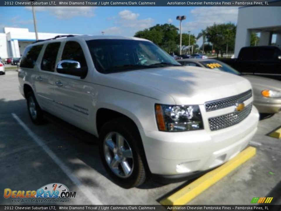2012 Chevrolet Suburban LTZ White Diamond Tricoat / Light Cashmere/Dark Cashmere Photo #2