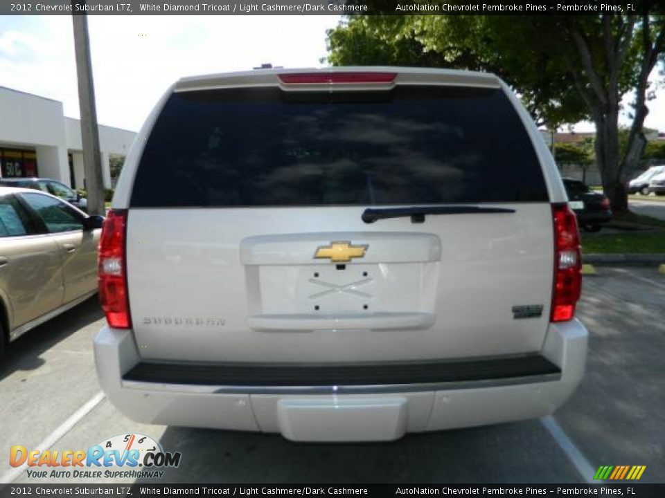 2012 Chevrolet Suburban LTZ White Diamond Tricoat / Light Cashmere/Dark Cashmere Photo #3