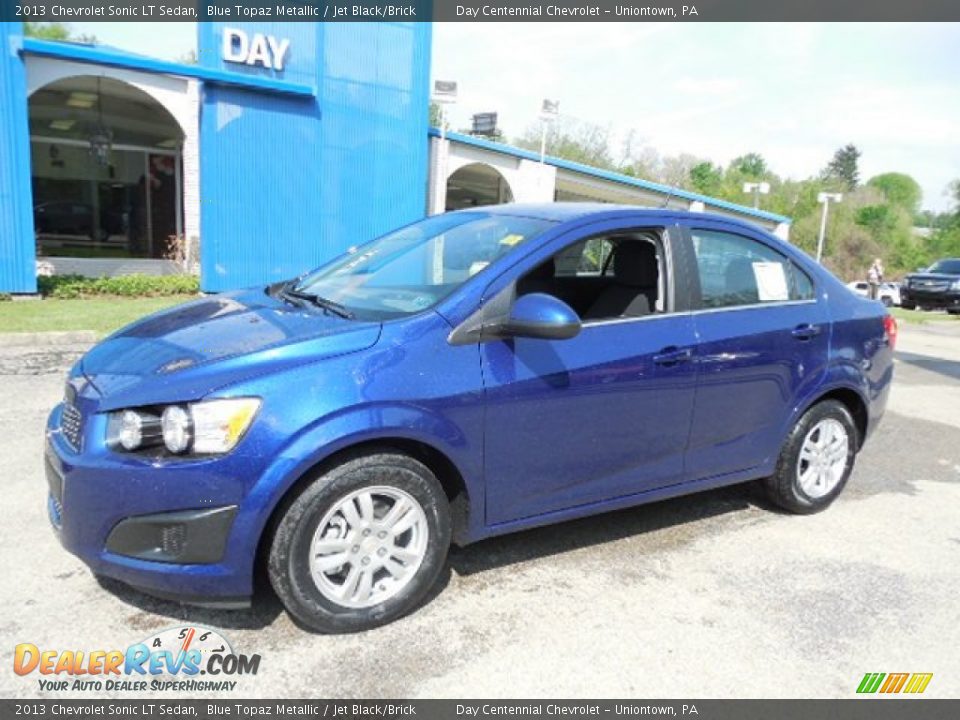 2013 Chevrolet Sonic LT Sedan Blue Topaz Metallic / Jet Black/Brick Photo #1