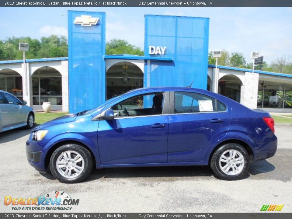 2013 Chevrolet Sonic LT Sedan Blue Topaz Metallic / Jet Black/Brick Photo #2