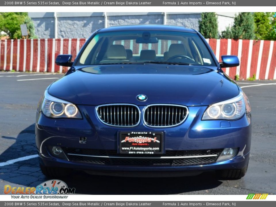 2008 BMW 5 Series 535xi Sedan Deep Sea Blue Metallic / Cream Beige Dakota Leather Photo #2