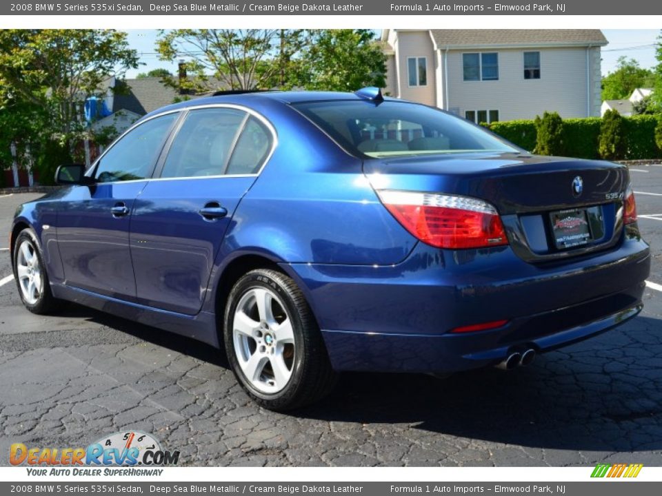 2008 BMW 5 Series 535xi Sedan Deep Sea Blue Metallic / Cream Beige Dakota Leather Photo #5