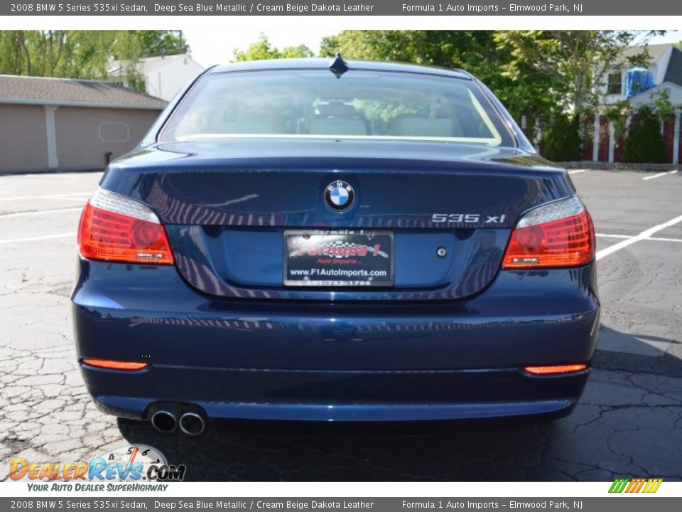 2008 BMW 5 Series 535xi Sedan Deep Sea Blue Metallic / Cream Beige Dakota Leather Photo #6