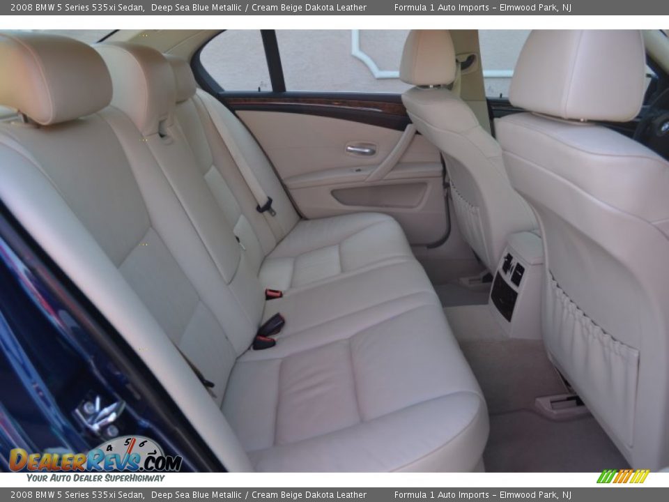 2008 BMW 5 Series 535xi Sedan Deep Sea Blue Metallic / Cream Beige Dakota Leather Photo #12