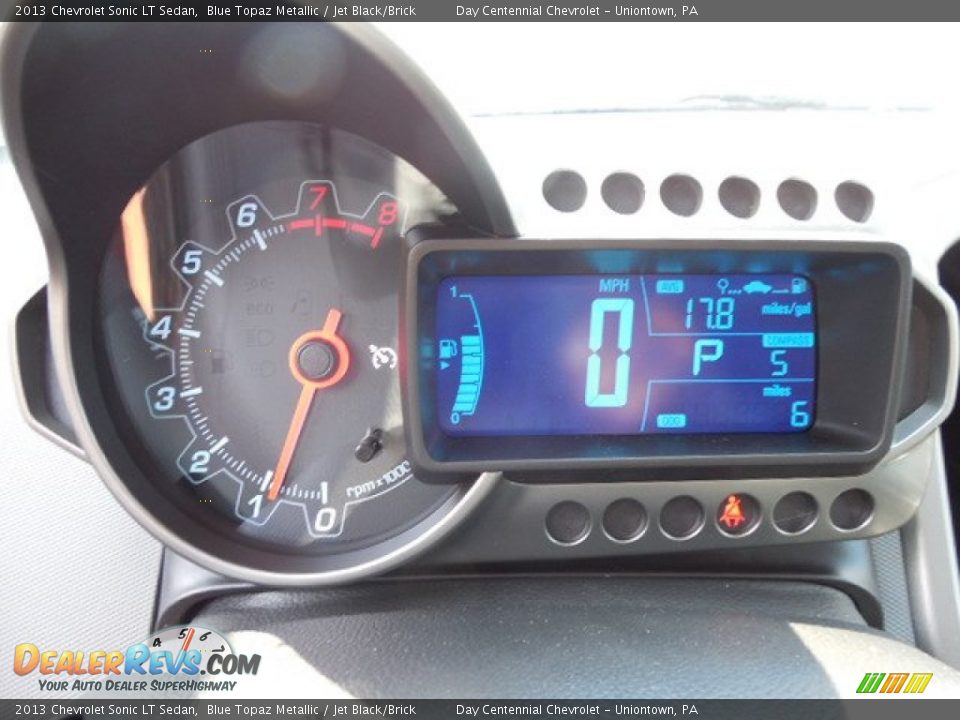 2013 Chevrolet Sonic LT Sedan Blue Topaz Metallic / Jet Black/Brick Photo #20
