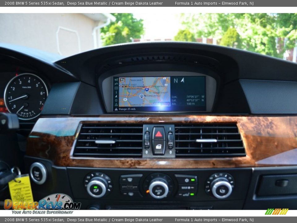 2008 BMW 5 Series 535xi Sedan Deep Sea Blue Metallic / Cream Beige Dakota Leather Photo #14