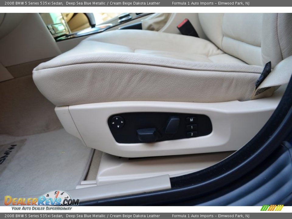2008 BMW 5 Series 535xi Sedan Deep Sea Blue Metallic / Cream Beige Dakota Leather Photo #17