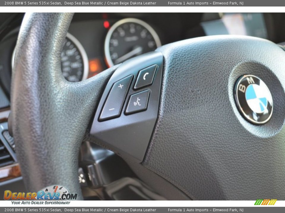 2008 BMW 5 Series 535xi Sedan Deep Sea Blue Metallic / Cream Beige Dakota Leather Photo #18