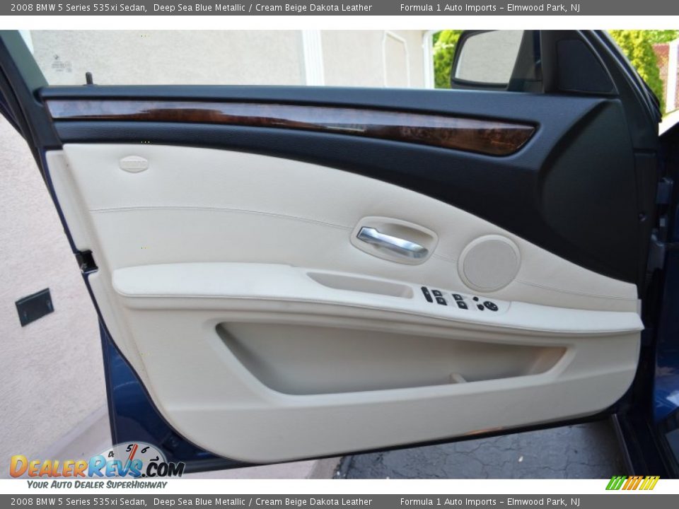 2008 BMW 5 Series 535xi Sedan Deep Sea Blue Metallic / Cream Beige Dakota Leather Photo #21