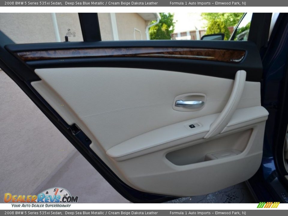 2008 BMW 5 Series 535xi Sedan Deep Sea Blue Metallic / Cream Beige Dakota Leather Photo #22